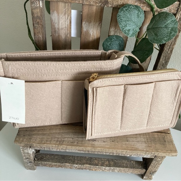 ZTUJO FELT PURSE ORGANIZER + INSERT EASIER TO TRANSFER FROM PURSE TO PURSE NEW! - Picture 10 of 16